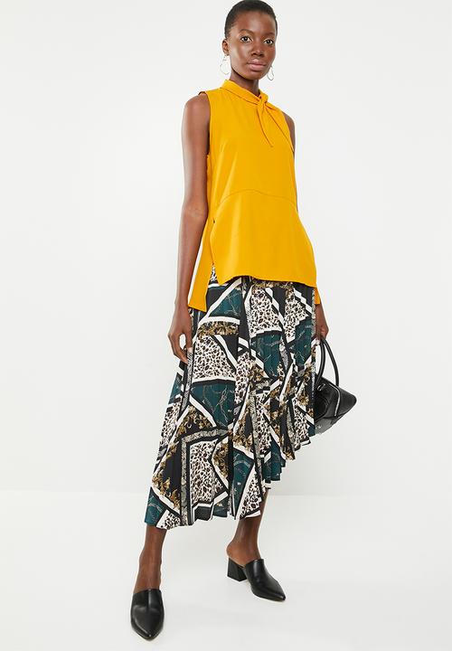 STYLE REPUBLIC - High neck kittybow blouse - yellow