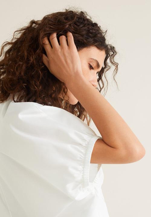 MANGO - V-neck blouse - white