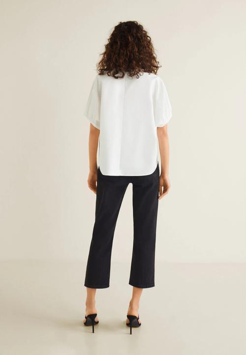 MANGO - V-neck blouse - white