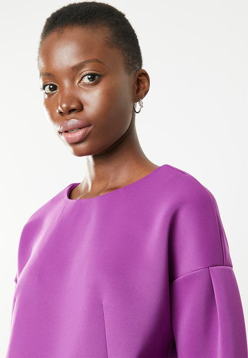 STYLE REPUBLIC - Boxy 3/4 sleeve top - purple
