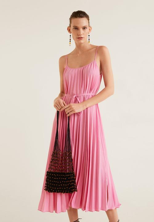 Pleated midi dress - pink MANGO Occasion | Superbalist.com