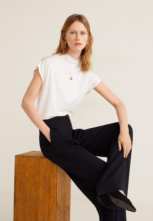 MANGO - High collar T-shirt - white