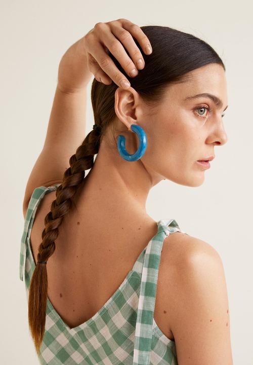 MANGO - Buttoned top with bow detail - green