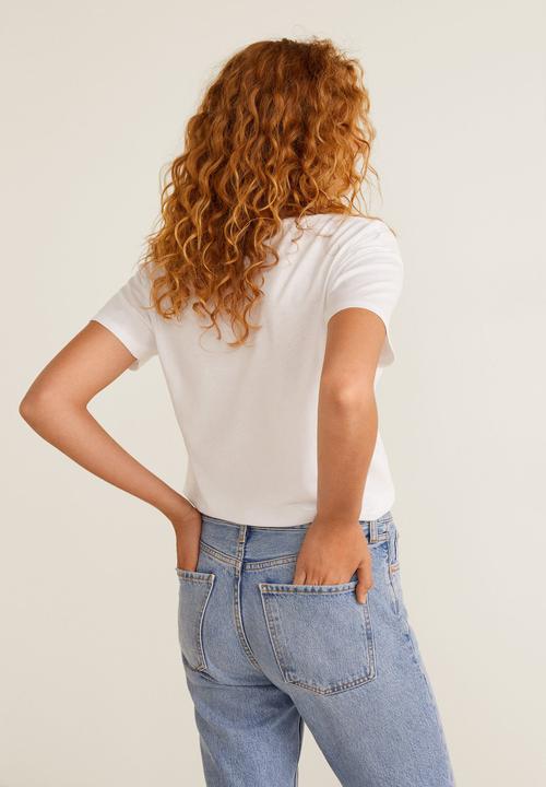MANGO - V-neck essential T-shirt - white