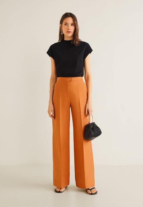 MANGO - Ribbed neck T-shirt - black