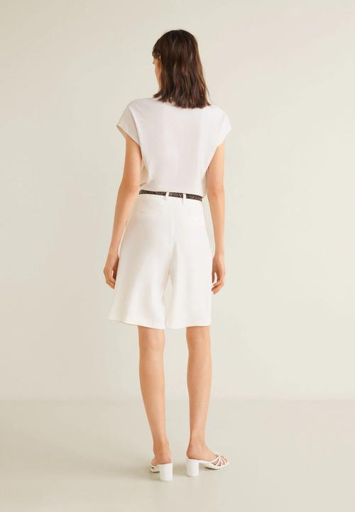MANGO - Ribbed neck T-shirt - white 