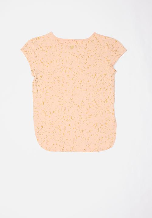 Pop Candy - Girls stretched t-shirt - peach & gold