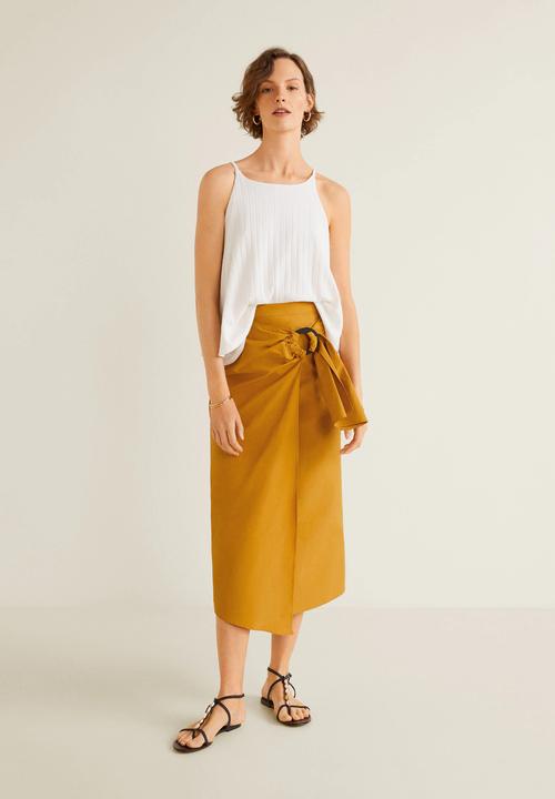 MANGO - Ribbed soft top - white