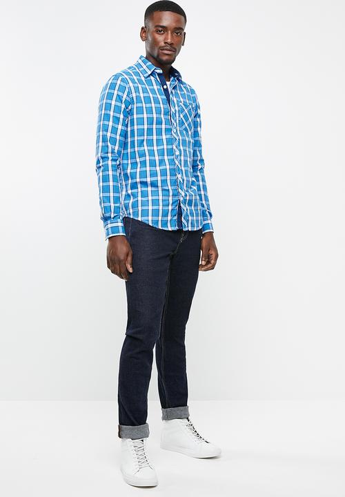 STYLE REPUBLIC - Slim fit gingham check shirt - blue