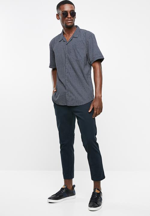 STYLE REPUBLIC - Afro geo bowler shirt - navy