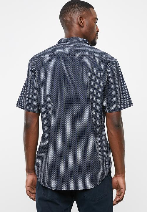 STYLE REPUBLIC - Afro geo bowler shirt - navy