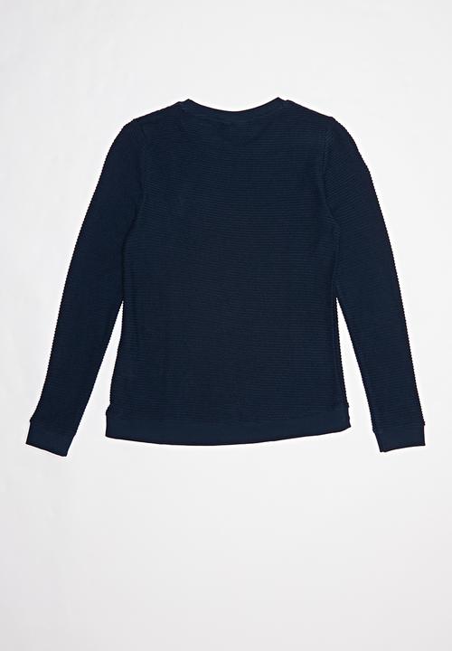 POLO - Teens claire textured pullover - navy