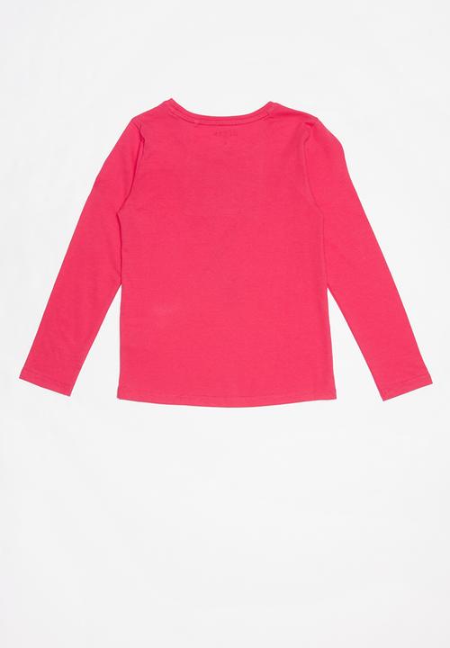 GUESS - Long sleeve popstar tri tee - pink