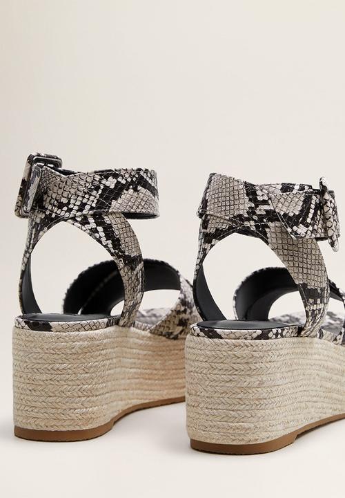 MANGO - Snakeskin faux leather platform heel - multi