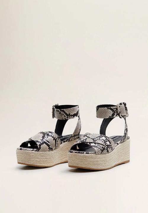 MANGO - Snakeskin faux leather platform heel - multi