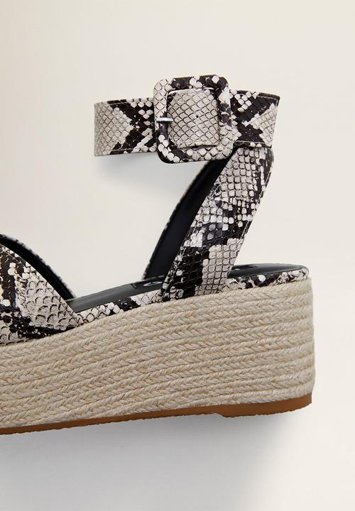 MANGO - Snakeskin faux leather platform heel - multi