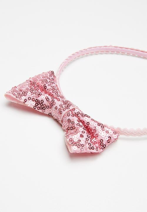 Pop Candy - Sequin bow aliceband - pink 