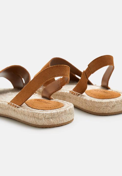 MANGO - Back strap espadrille - brown