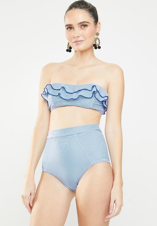 MSH - Blue skies bikini top - white & blue 