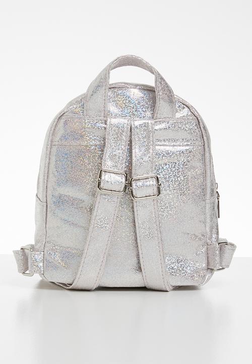 Pop Candy - Girls backpack with front zip - silver