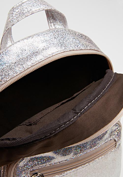 Pop Candy - Girls backpack with front zip - silver