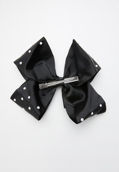 Pop Candy - Polka dot bow clip - black