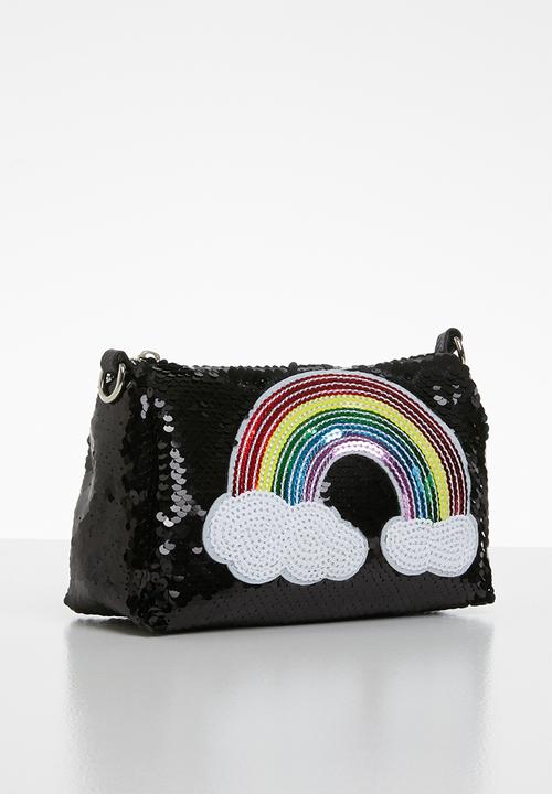 Pop Candy - Rainbow sequin sling bag - black
