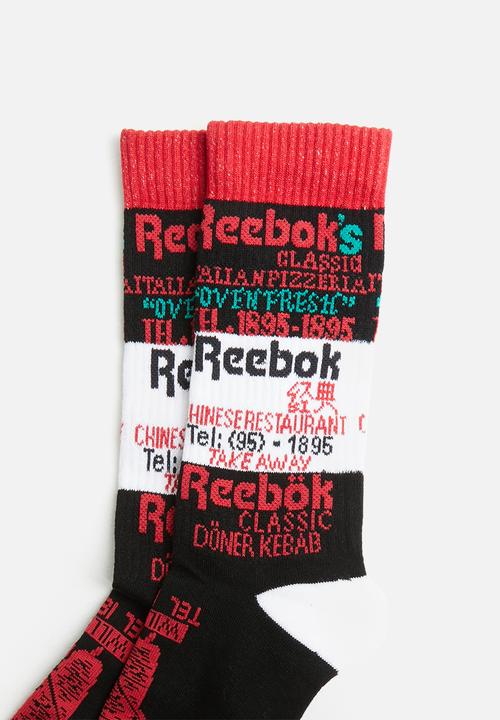 Reebok Classic - Cl graphic crew socks - black