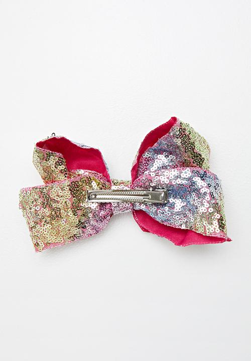 Pop Candy - Sequined bow clip - multi 
