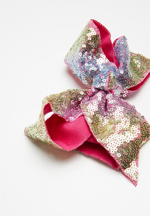 Pop Candy - Sequined bow clip - multi 