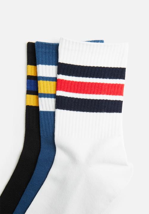 Superbalist - 3-pack retro sport socks - multi