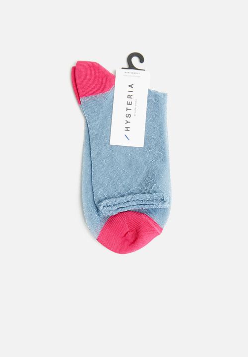 Hysteria - Emma ankle socks - blue & pink