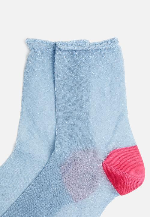 Hysteria - Emma ankle socks - blue & pink