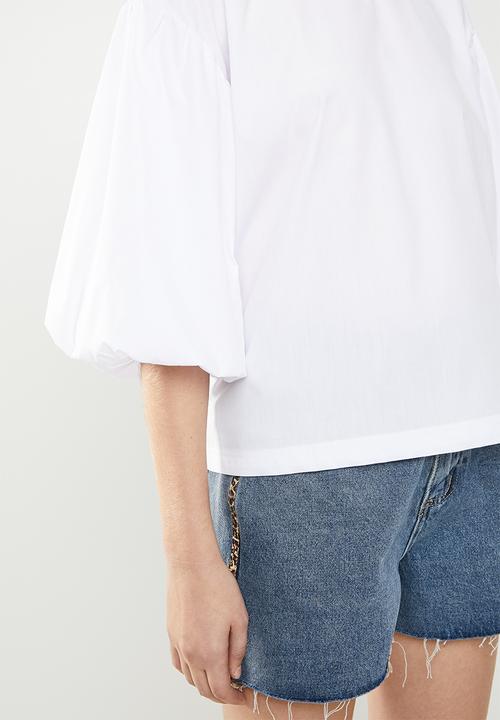 c(inch) - Structured volume sleeve blouse - white