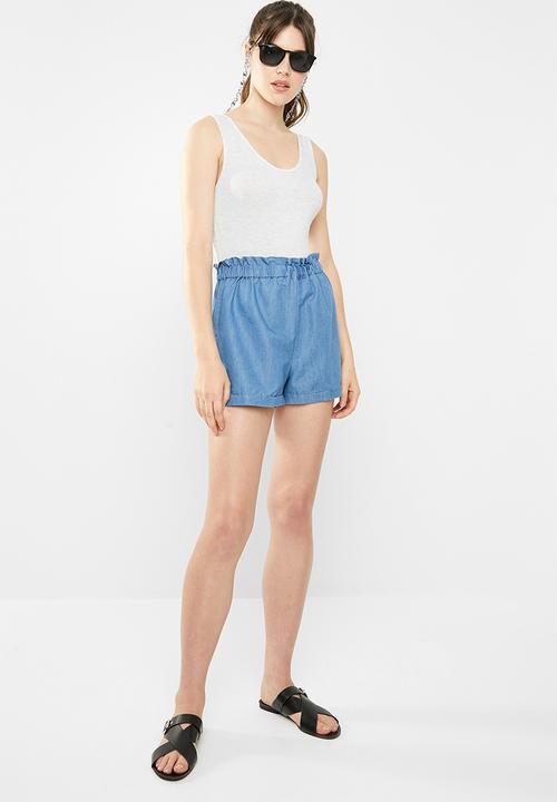 Cotton On - Maisy paper-bag shorts - blue