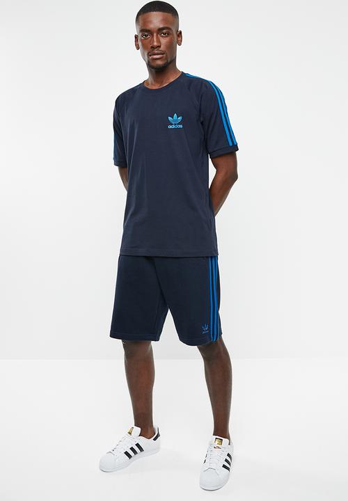 adidas Originals - 3 stripe short - navy & blue 