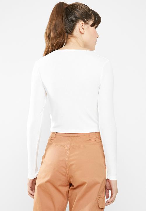 Cotton On - Gemima henley long sleeve top  - white
