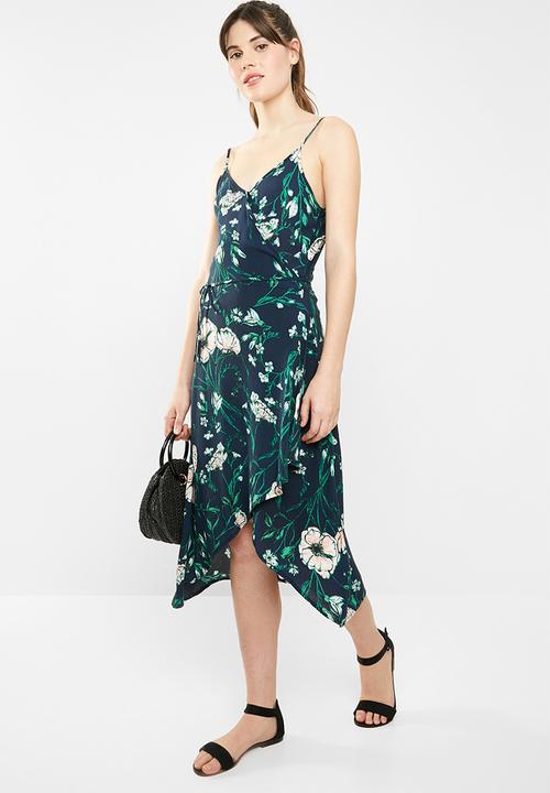 Cotton On - Woven Lucia strappy wrap dress - navy