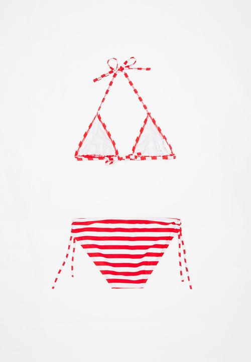 Pop Candy - Stripe bikini - red & white 