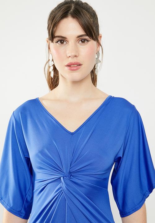 c(inch) - Knot front dress - blue