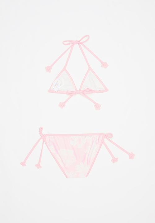 Pop Candy - Printed 2 piece set - pink & white 
