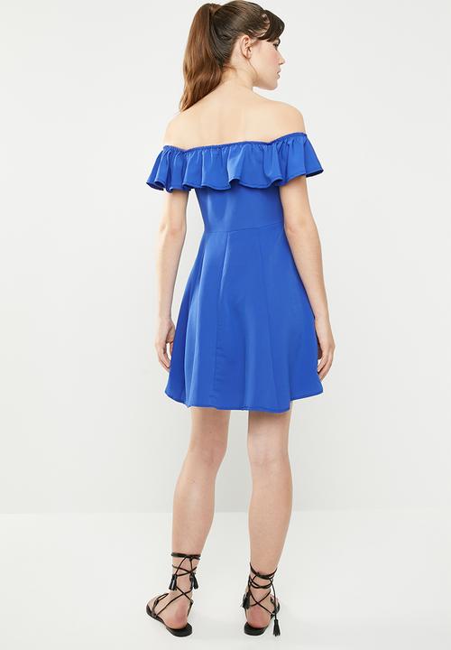 c(inch) - Bardot fit and flare dress - blue