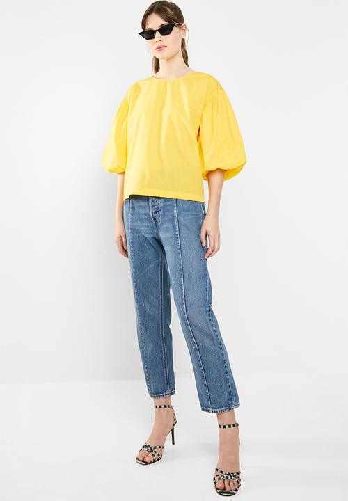 c(inch) - Structured volume sleeve blouse - yellow