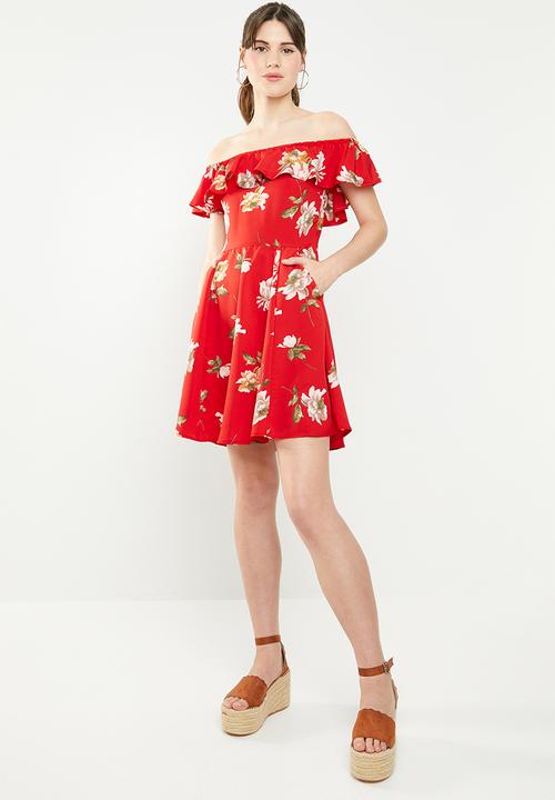 c(inch) - Bardot fit and flare dress - multi