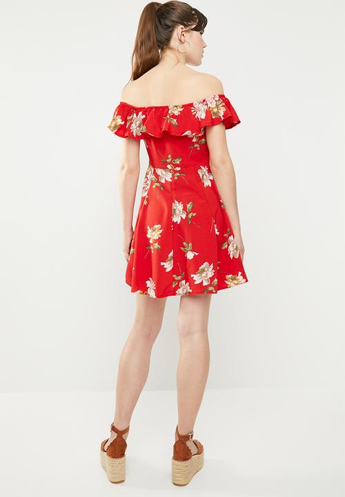 c(inch) - Bardot fit and flare dress - multi
