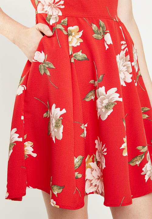 c(inch) - Bardot fit and flare dress - multi