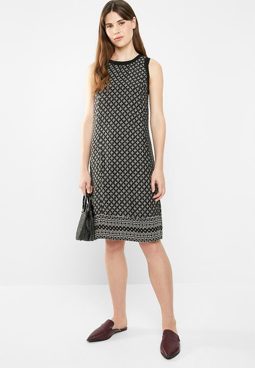 edit - Sleeveless tunic dress - black & white