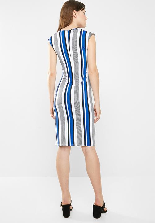 edit - Sleeveless drape dress - blue