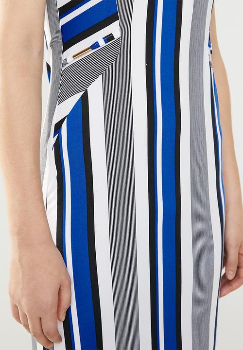 edit - Sleeveless drape dress - blue