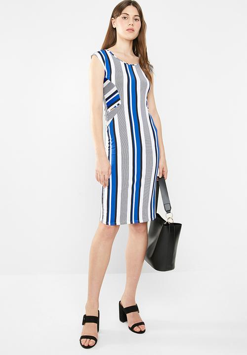 edit - Sleeveless drape dress - blue